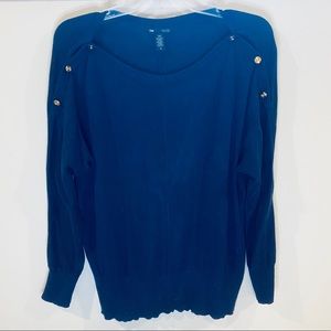 Gap cotton navy button detail lightweight sweater